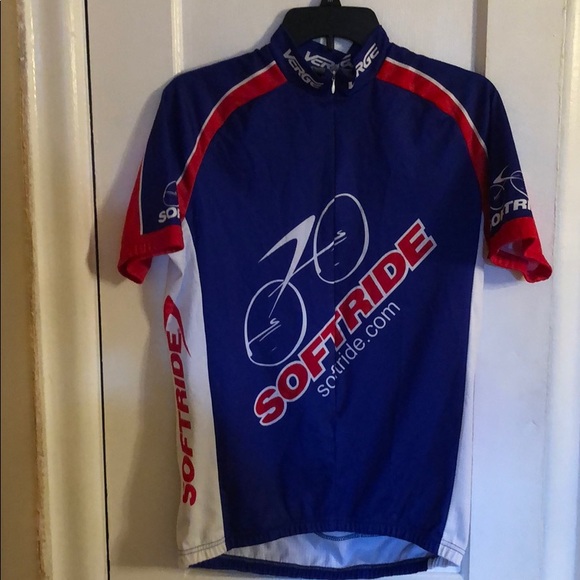 VERGE RED/WHT/BLU 1/4 ZIP CYCLING JERSEY MEN’S LARGE (5) - Picture 1 of 7